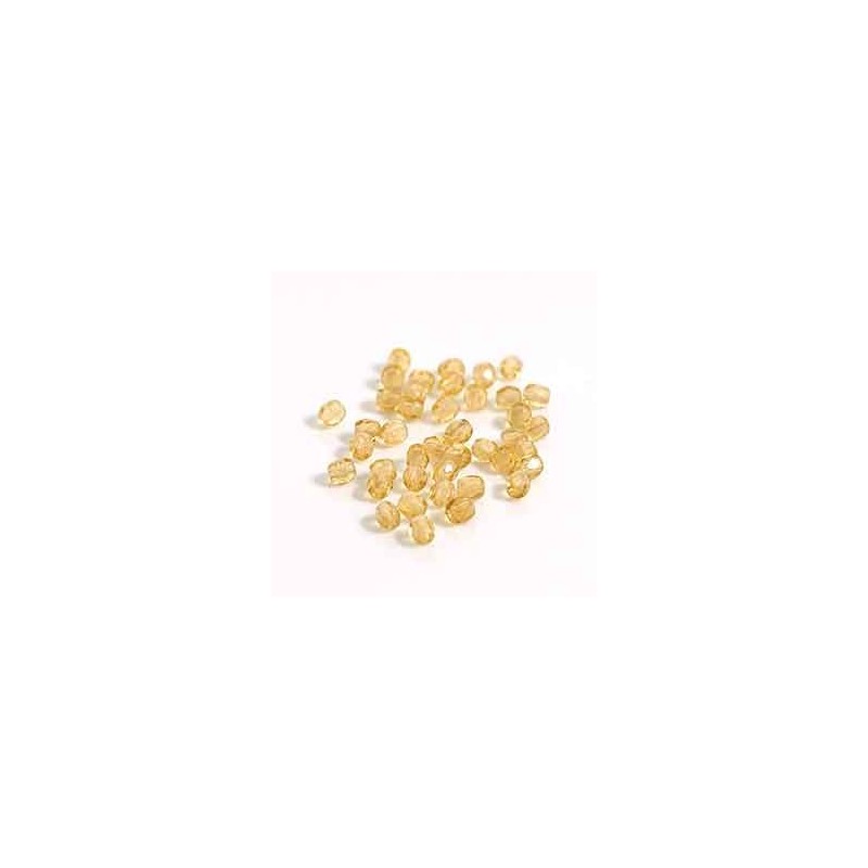 Firepolished 3mm Lt Topaz, 40 st