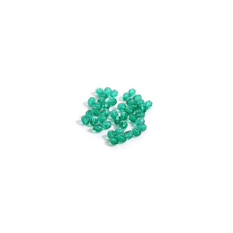 Firepolished 4mm Uranium green, 40 st