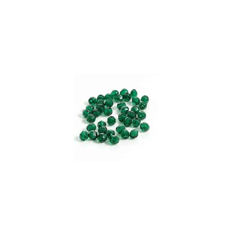 Firepolished 4mm Dark Emerald, 40 st