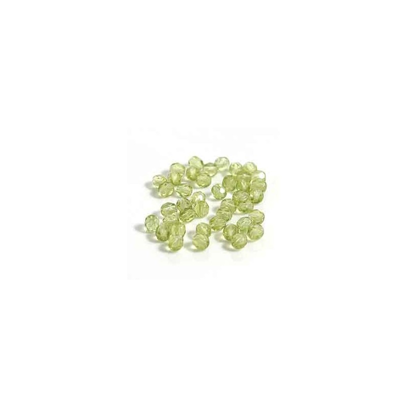 Firepolished 4mm Lt Olivine, 40 st