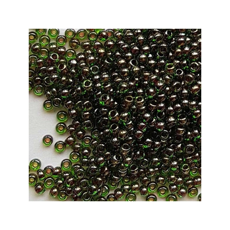 TOHO round 11/0 Inside-Color Peridot/Fuschia Line 10g