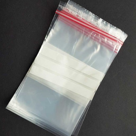 Zippåsar 10st, 70x100mm, med vita skrivfält