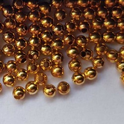 Metallpärlor 3mm, guldfärg 5 gr