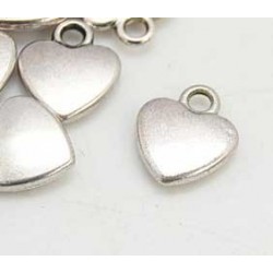 Hjärta silverfärg 12x10mm