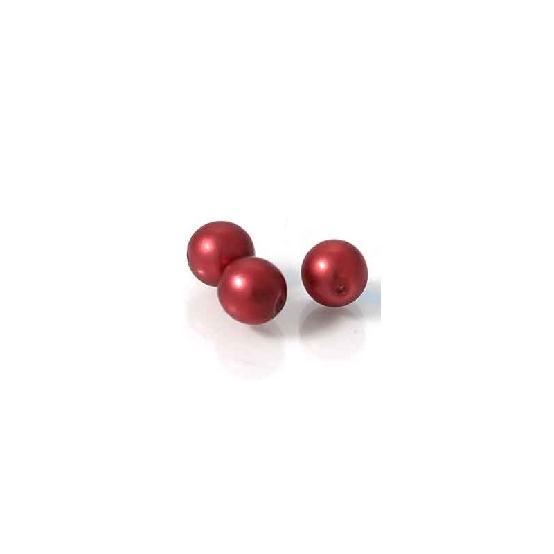 Tjeckiska vaxpärlor Burgundy Matte 8mm