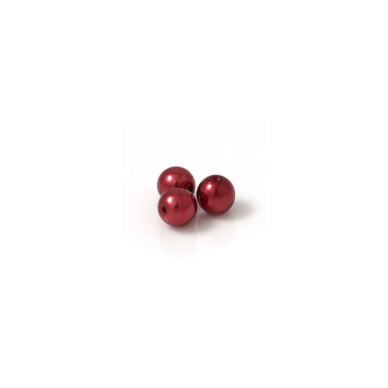 Tjeckiska vaxpärlor Burgundy Shiny 6mm