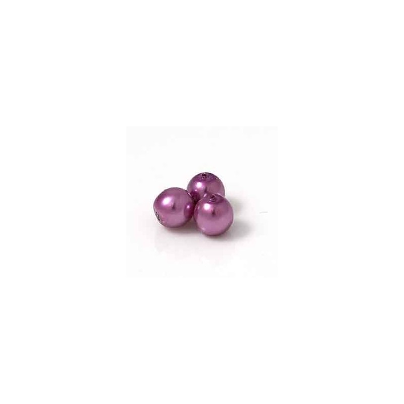 Tjeckiska vaxpärlor Fuchsia 6mm