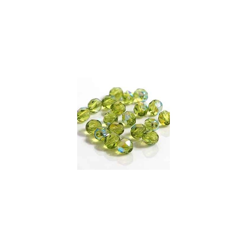 Firepolished Lt Olivine AB 6mm