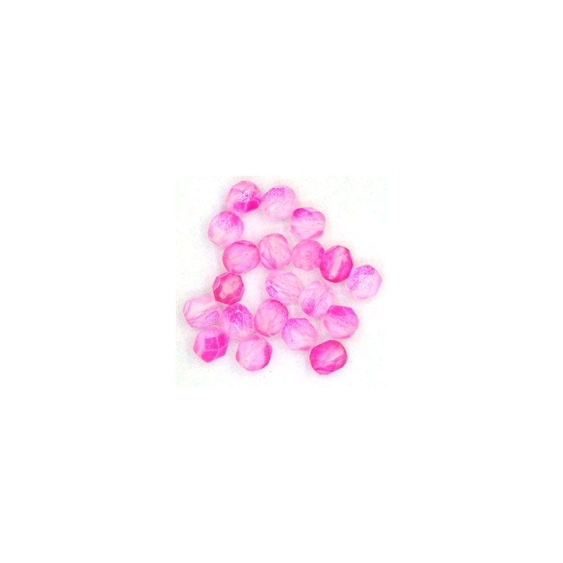 FirePolished 6mm, Pink Frosted st