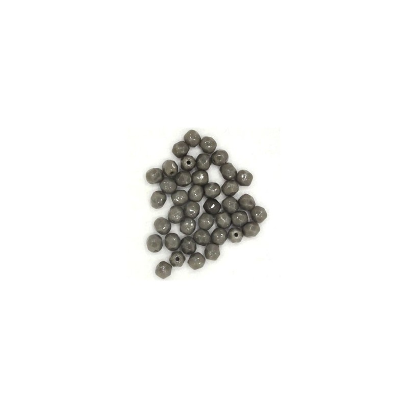 FirePolished 4mm, Opaque Grey, 40st