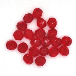 FirePolished 6mm, Ruby, 20st